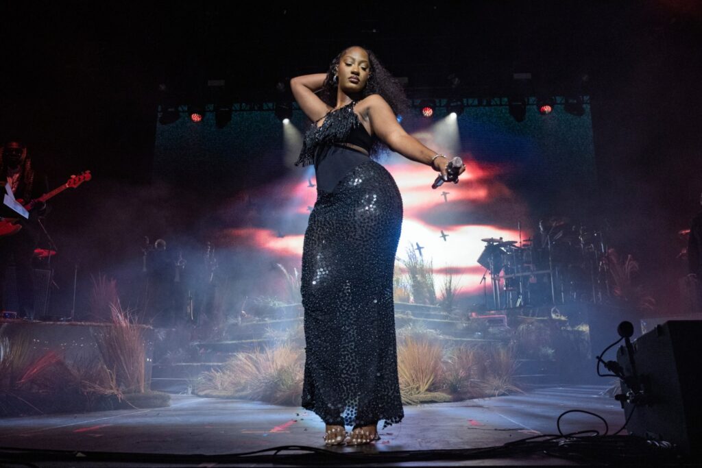 Tems performing at Coachella festival in 2024. Photograph: Emma McIntyre/Getty Images for Coachella
